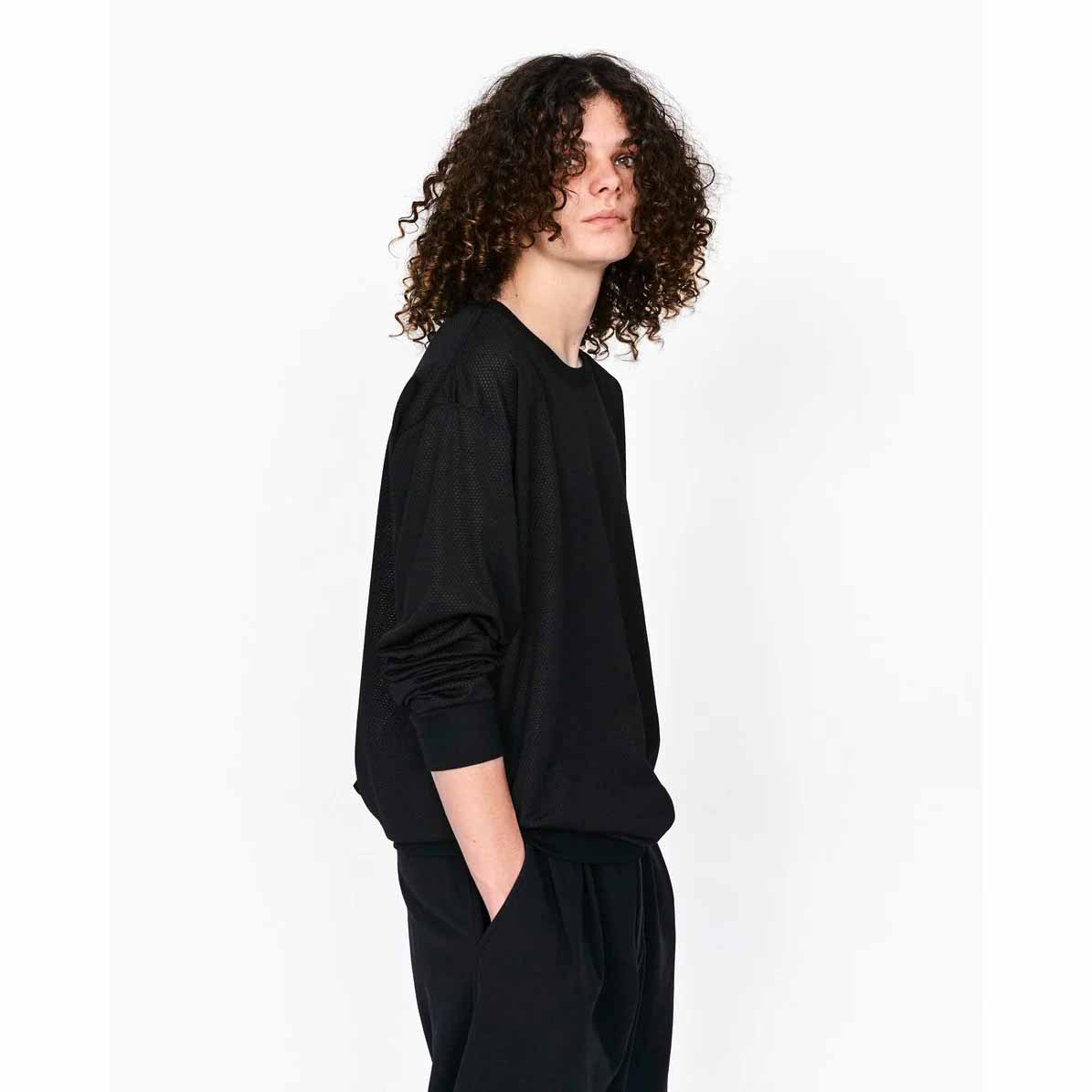 THINKWOOL シンクウール MESH LONG SLEEVE RIB SHIRTS メッシュLS リブシャツ BLACK