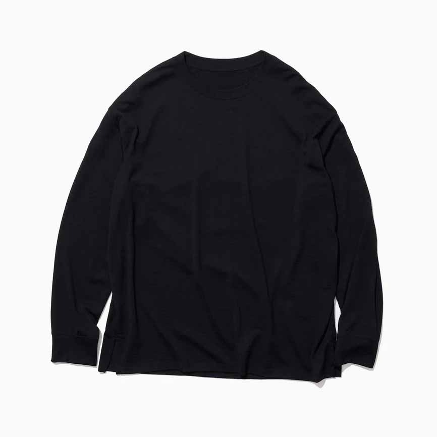 THINKWOOL シンクウール MESH LONG SLEEVE RIB SHIRTS メッシュLS リブシャツ BLACK