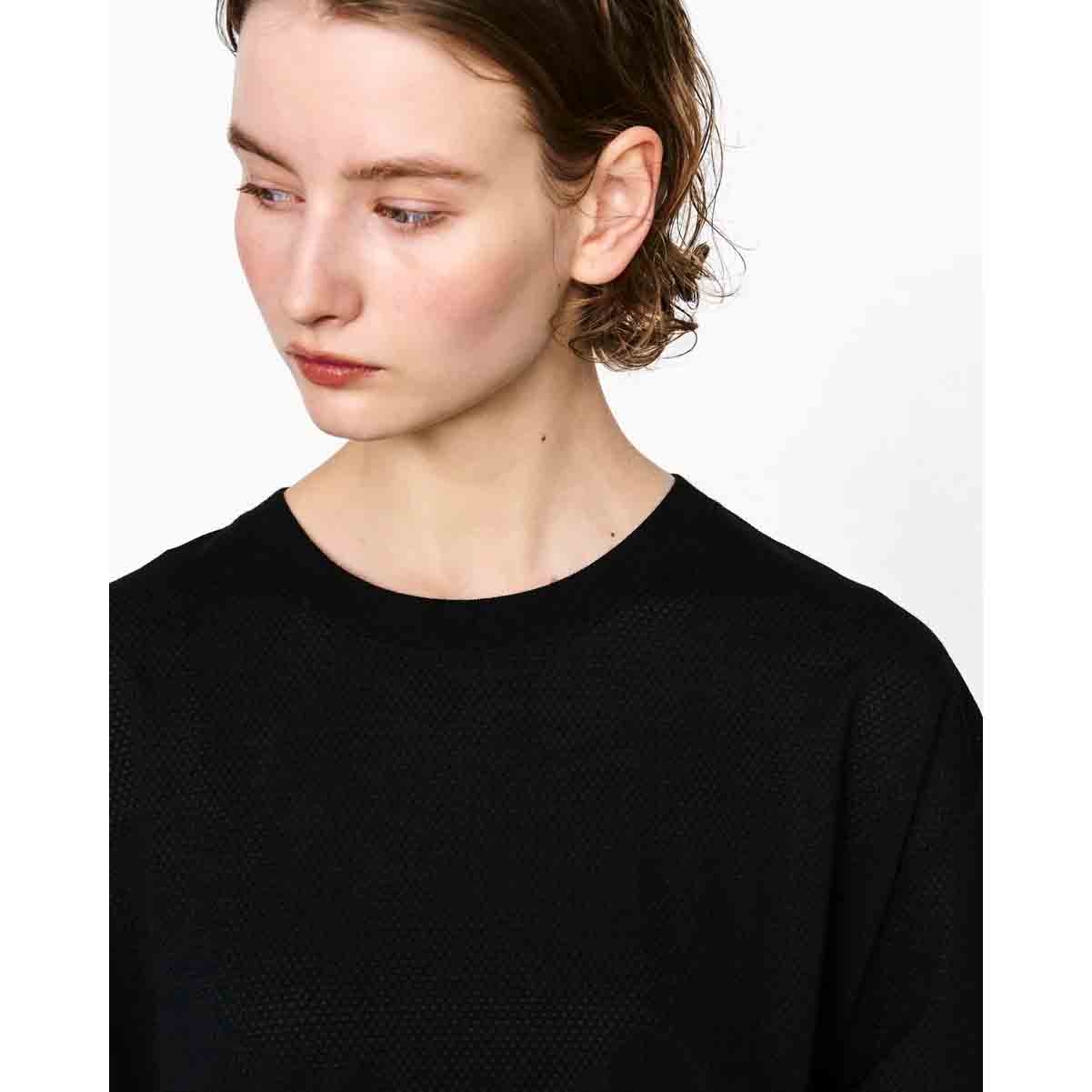 THINKWOOL シンクウール MESH LONG SLEEVE RIB SHIRTS メッシュLS リブシャツ BLACK