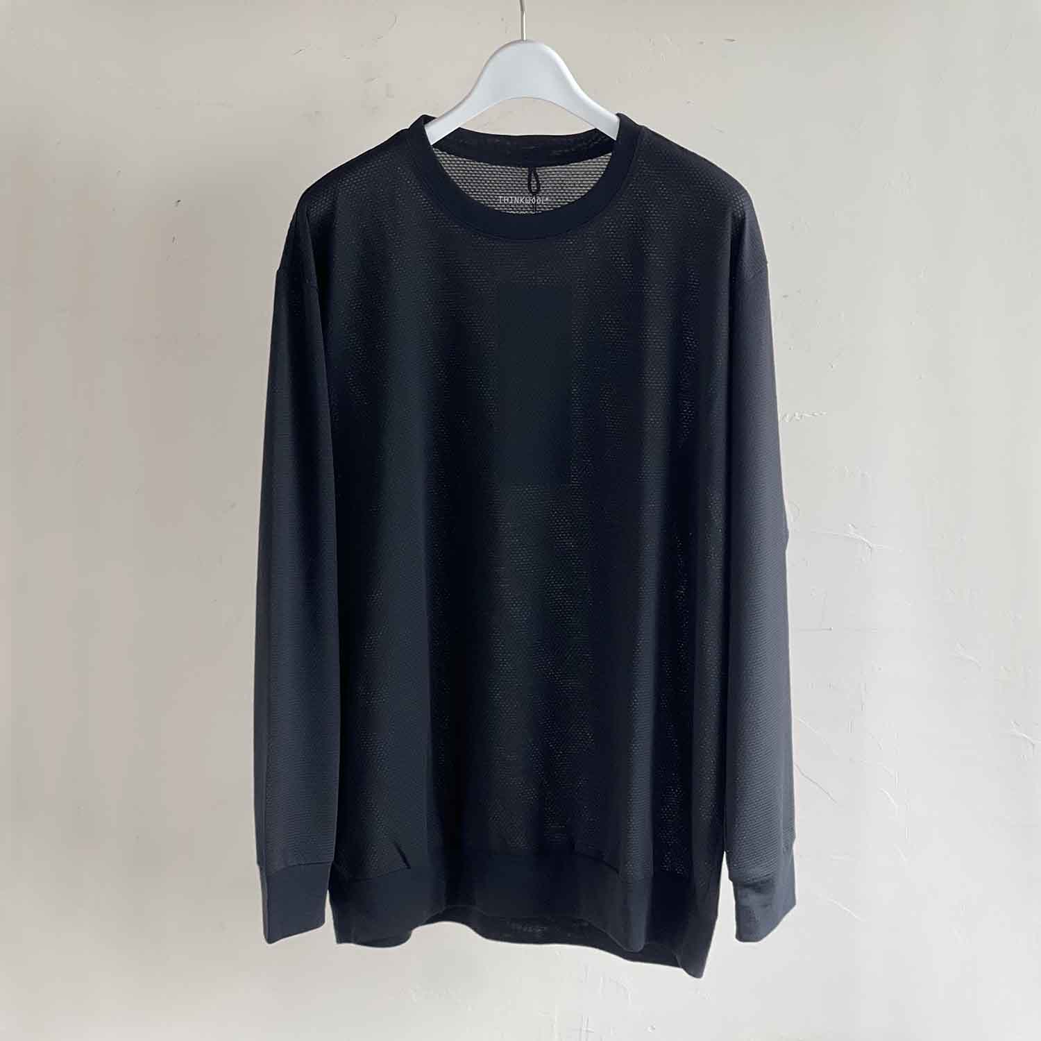 THINKWOOL シンクウール MESH LONG SLEEVE RIB SHIRTS メッシュLS リブシャツ BLACK