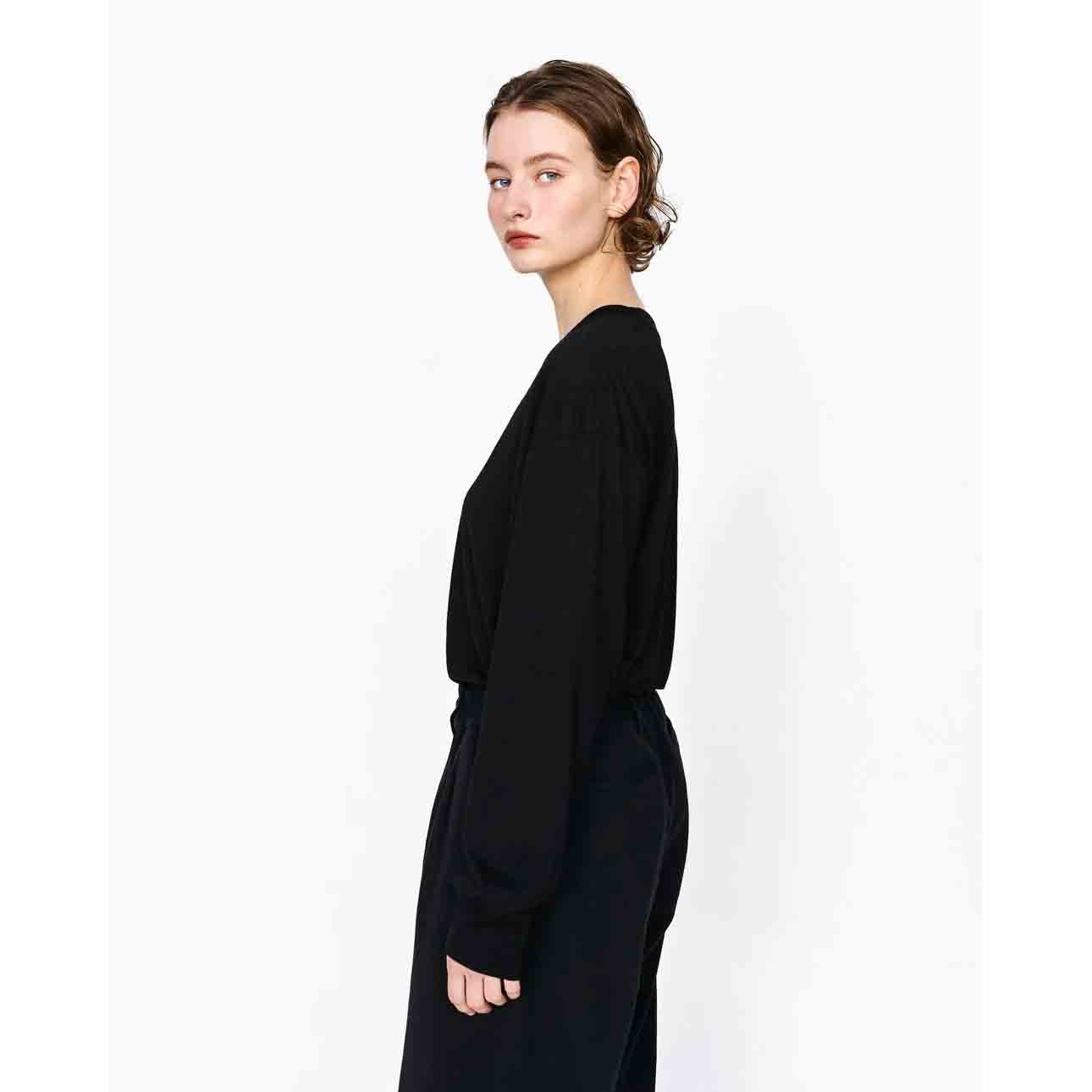 THINKWOOL シンクウール MESH LONG SLEEVE RIB SHIRTS メッシュLS リブシャツ BLACK