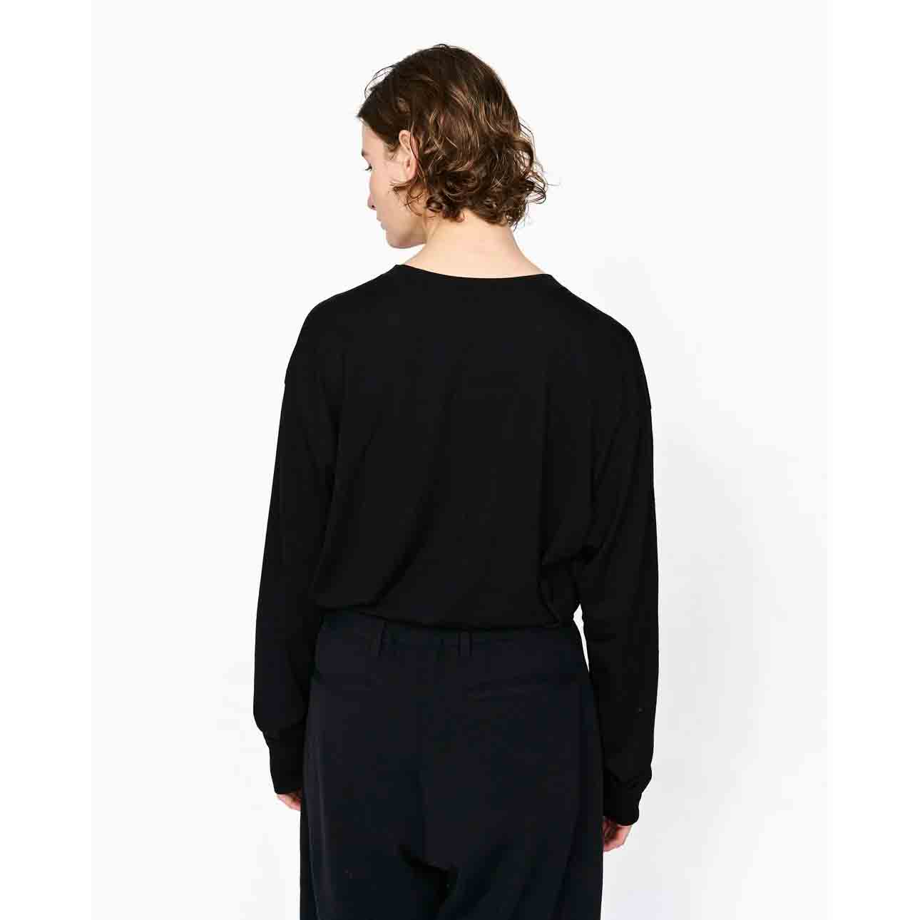 THINKWOOL シンクウール MESH LONG SLEEVE RIB SHIRTS メッシュLS リブシャツ BLACK