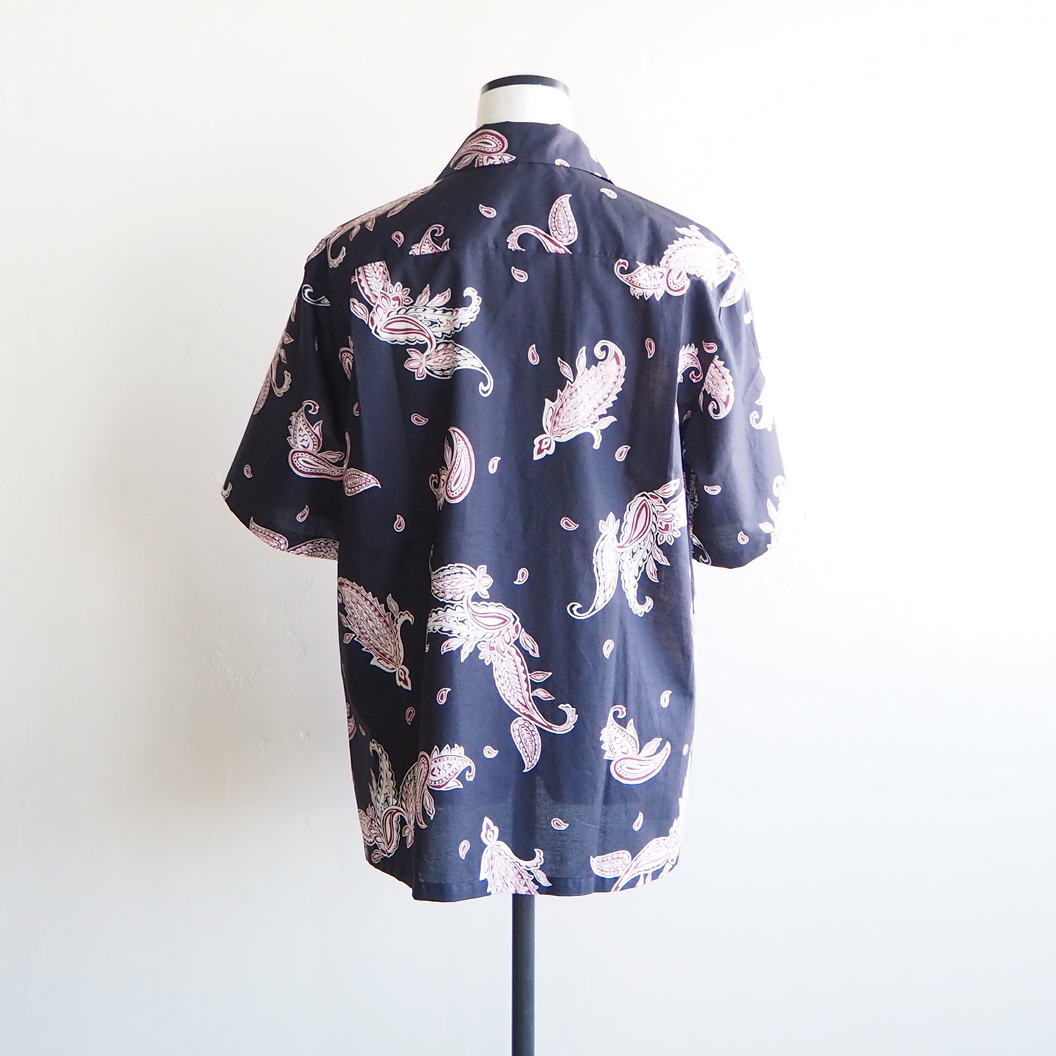 WELLDER ウェルダー WOMENS ウィメンズ Short Sleeve Open Collar Shirt ペイズリー柄オープンカラーシャツ ネイビー