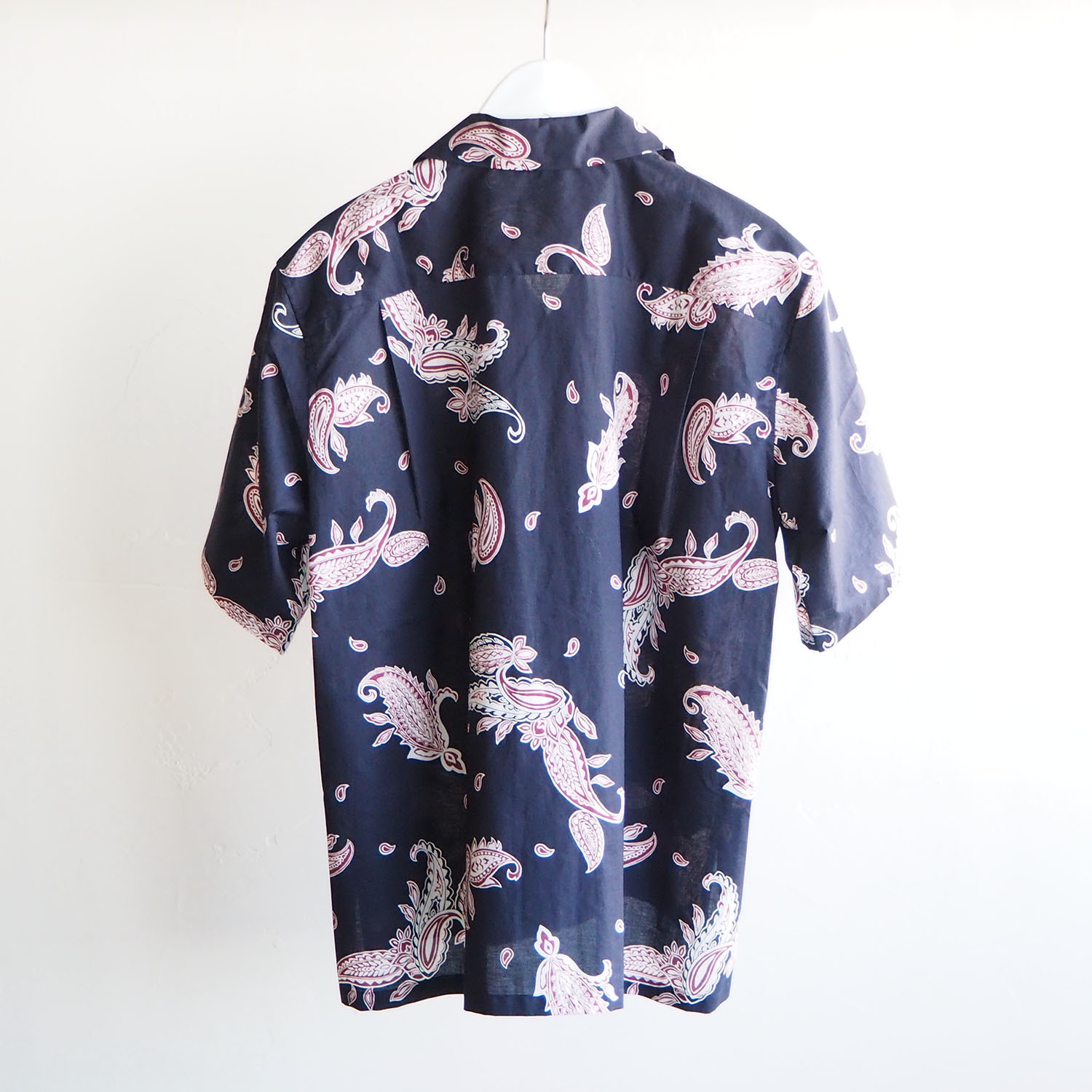 WELLDER ウェルダー WOMENS ウィメンズ Short Sleeve Open Collar Shirt ペイズリー柄オープンカラーシャツ ネイビー