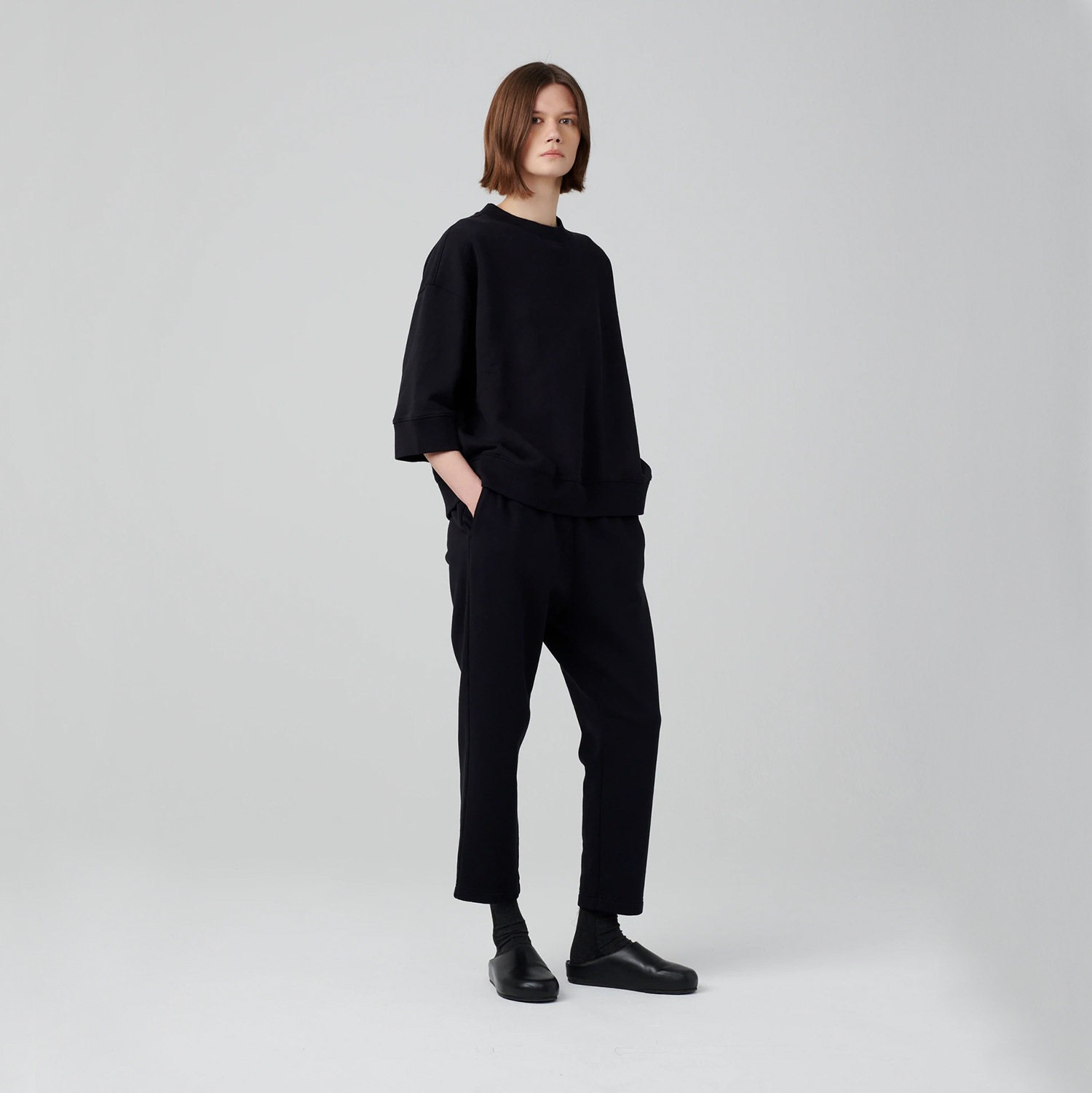 STUDIO NICHOLSON スタジオニコルソン WOMENS ウィメンズ BRAWN OVERSIZED JERSEY TEE オーバーサイズ半袖スウェット DARKEST NAVY ダーケストネイビー