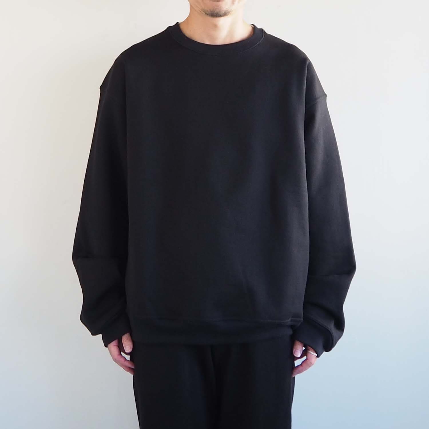 WELLDER ウェルダー Super High Gauge Crew Neck スーパーハイゲージクルーネックスウェットシャツ ブラック