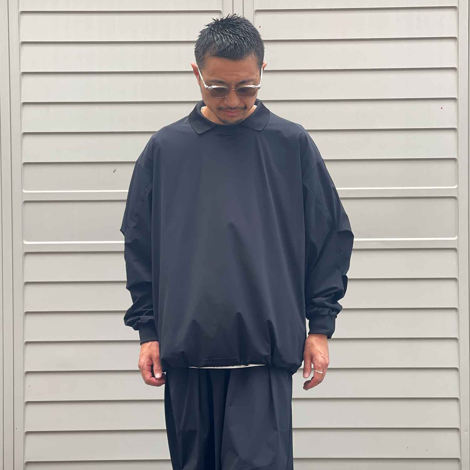 UNTRACE アントレース _203 L/S襟付きスモック BLACK 2025 AW