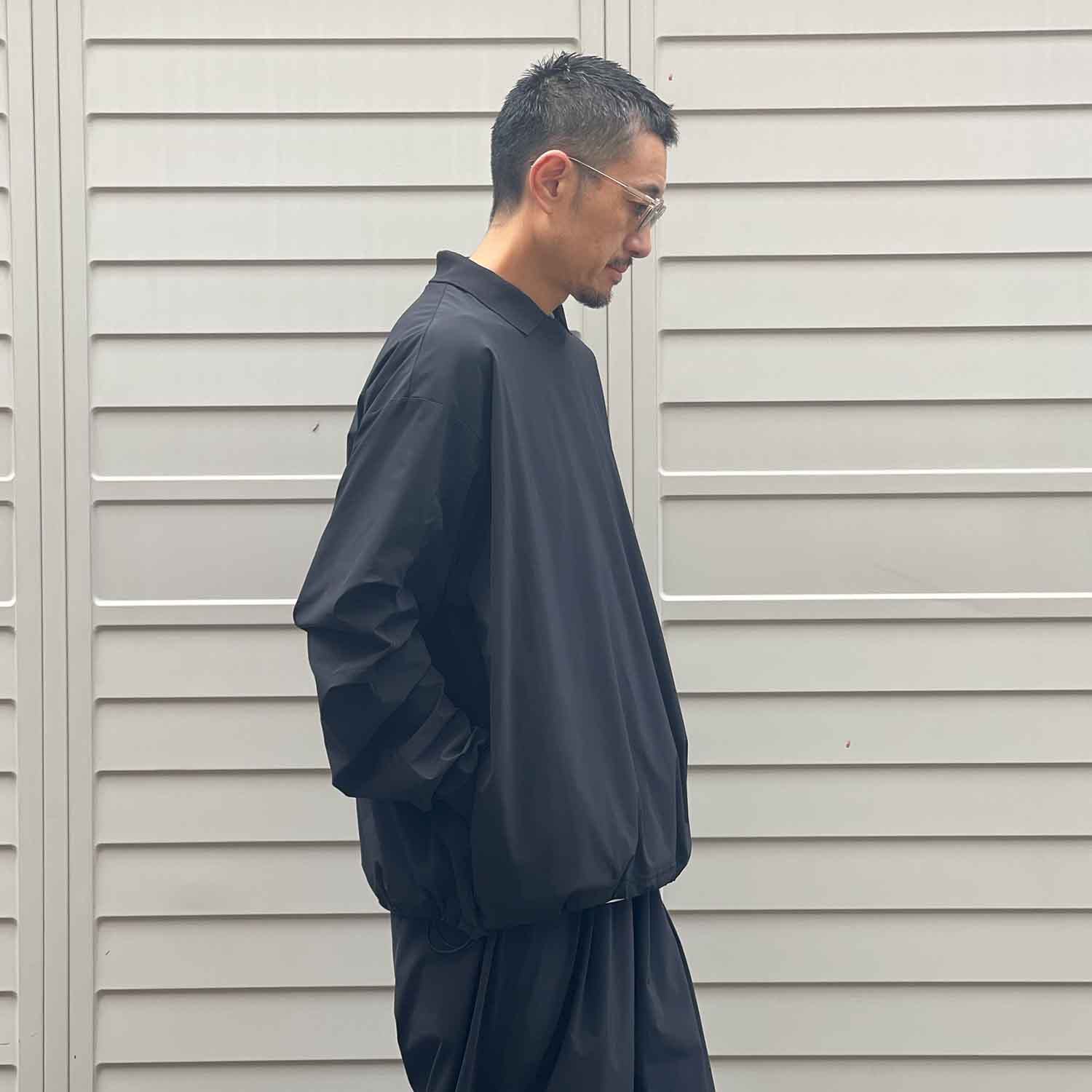 UNTRACE アントレース _203 L/S襟付きスモック BLACK 2025 AW