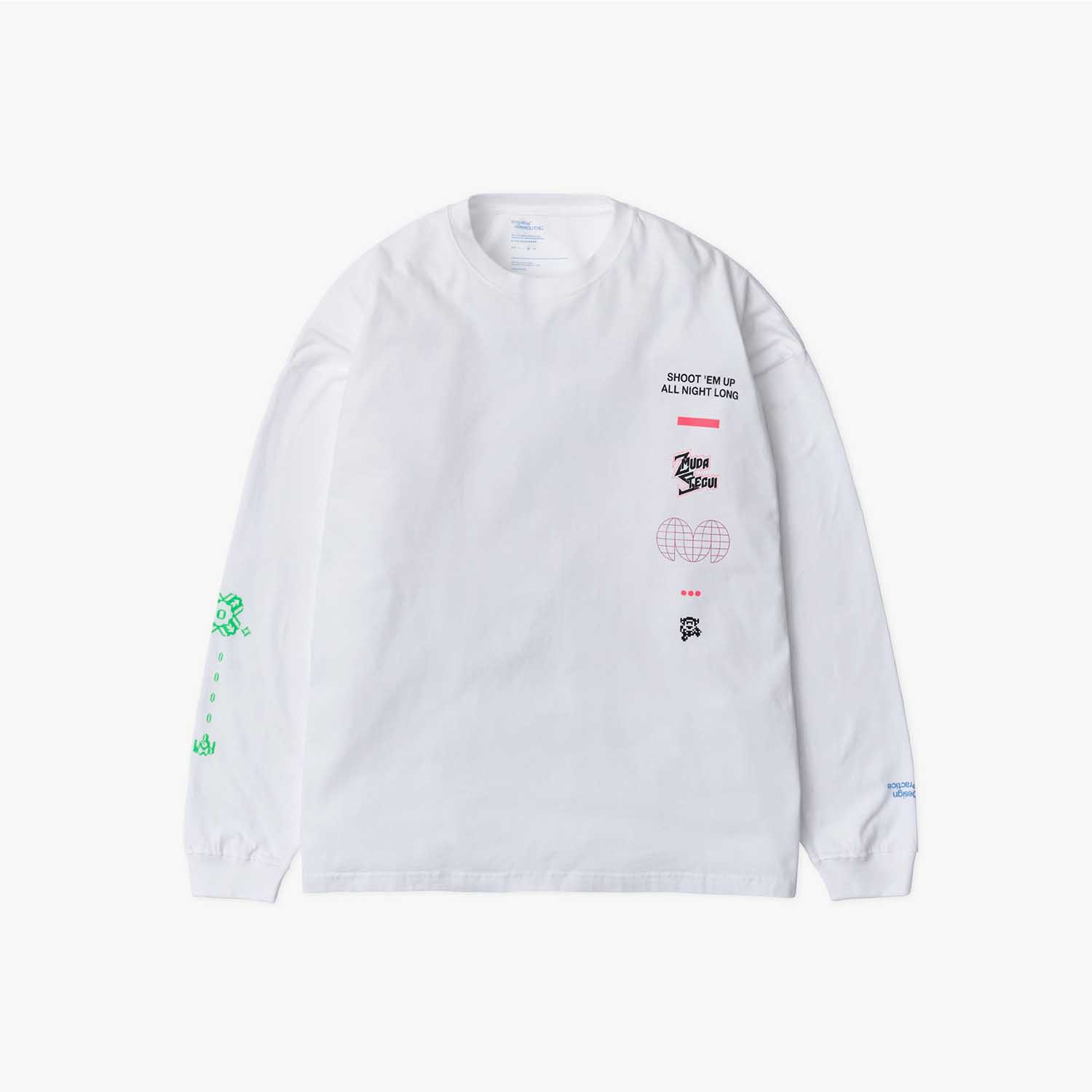 Untrace 長袖シャツ ホワイト UNTRACE アントレース _213 グラフィックプリントロングスリーブT