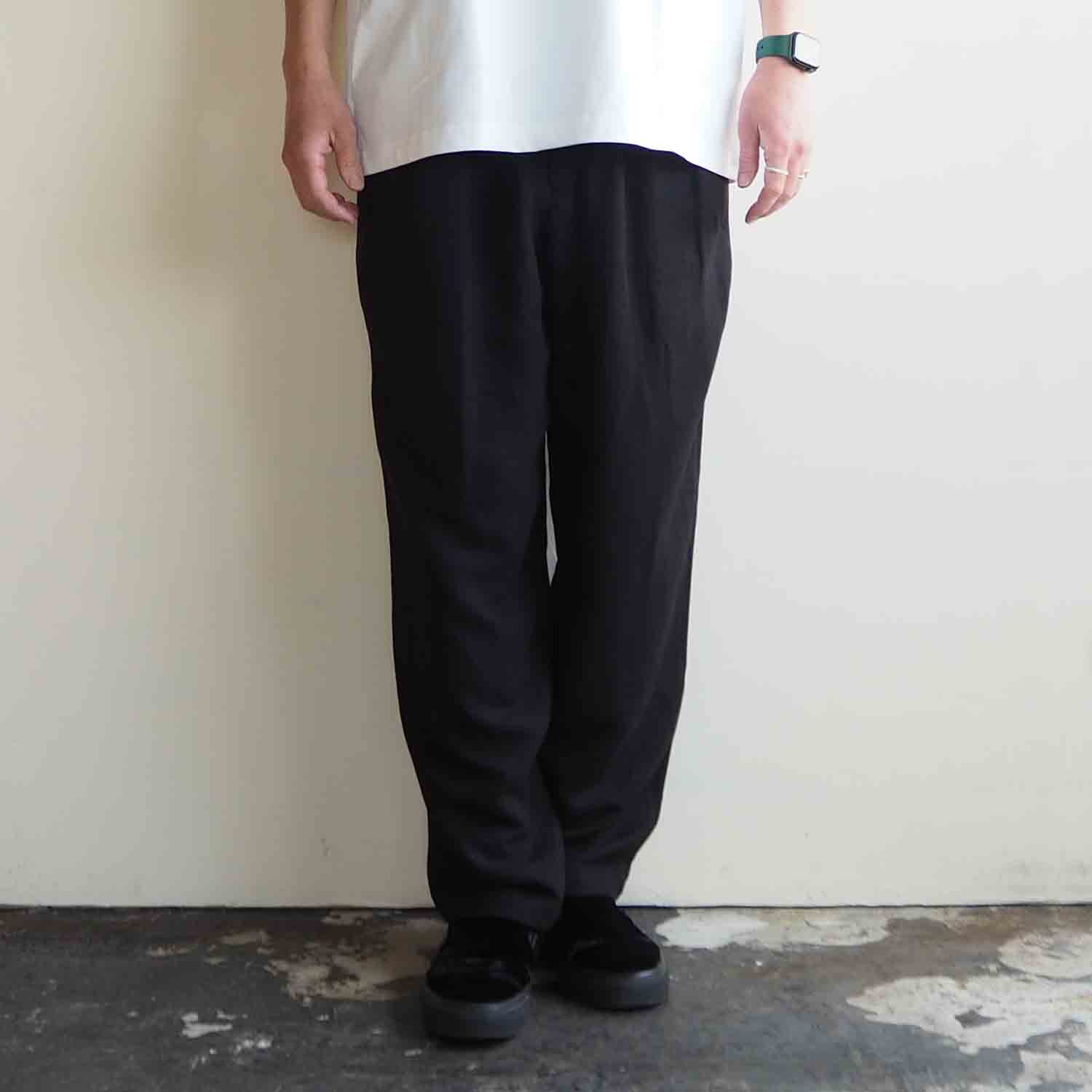 FANTASTICDAYS ファンタスティックデイズ BREEZE ワンタックイージーリネントラウザー ブラック