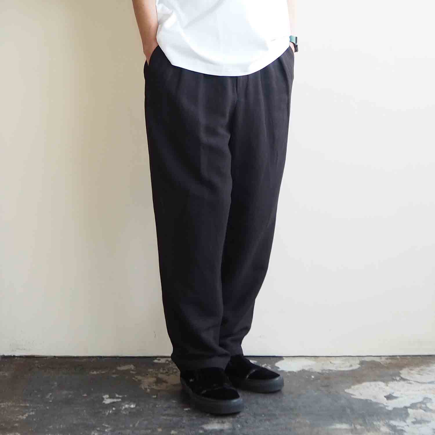 FANTASTICDAYS ファンタスティックデイズ BREEZE ワンタックイージーリネントラウザー ブラック