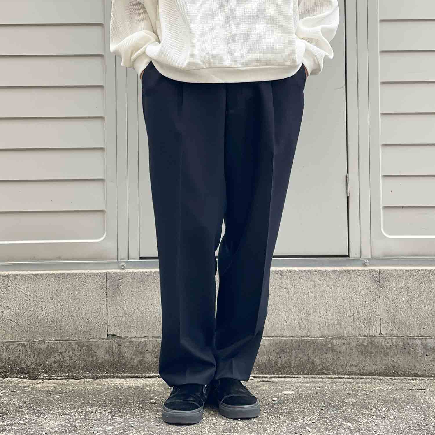 FANTASTICDAYS ファンタスティックデイズ 1PSLACKS 1プリーツスラックス ネイビー