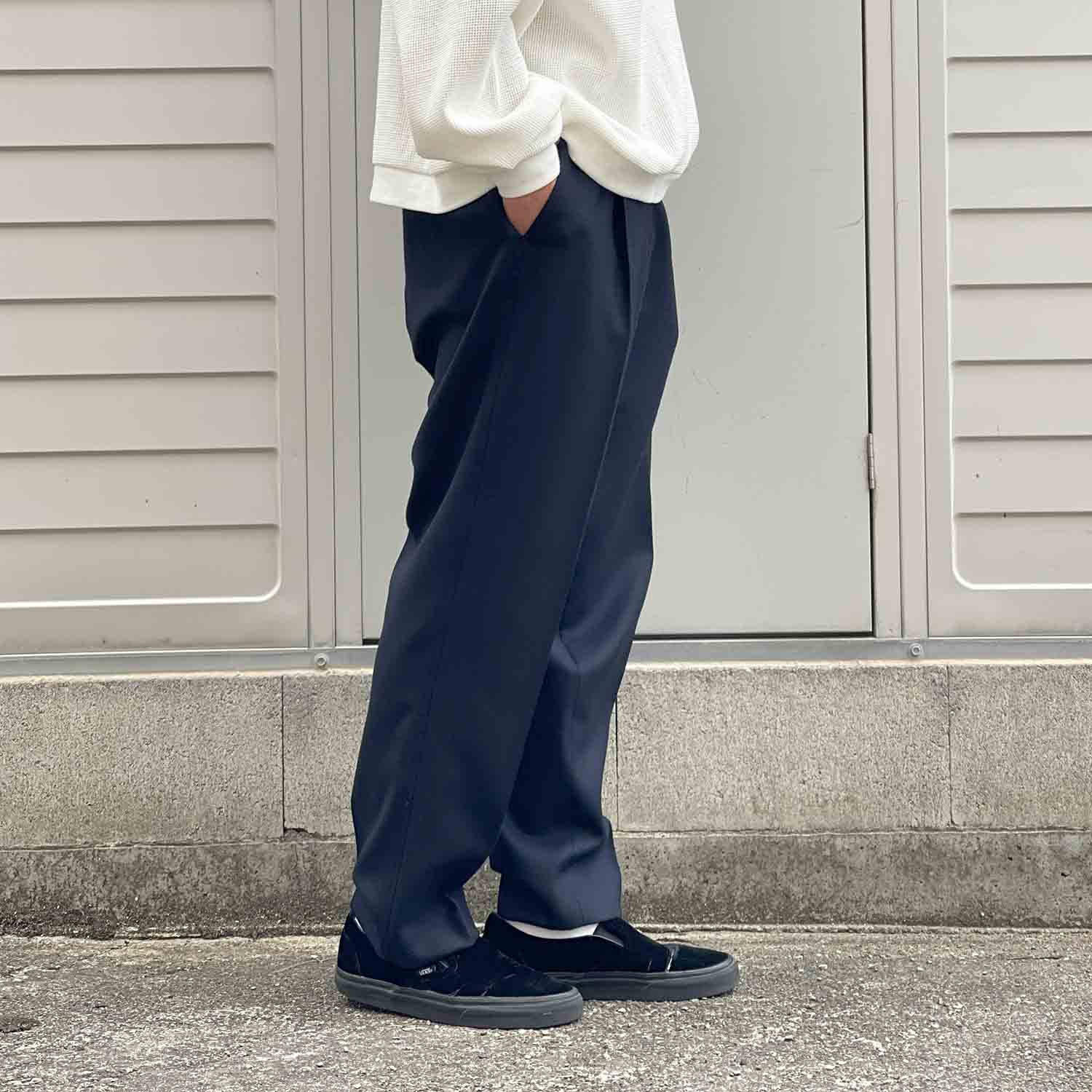 FANTASTICDAYS ファンタスティックデイズ 1PSLACKS 1プリーツスラックス ネイビー