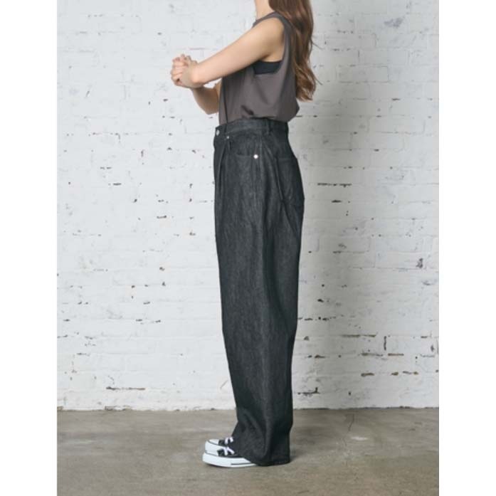 FANTASTICDAYS WOMENS ファンタスティックデイズ ウィメンズ 1PDENIM デニムワイドパンツ ブラックデニム