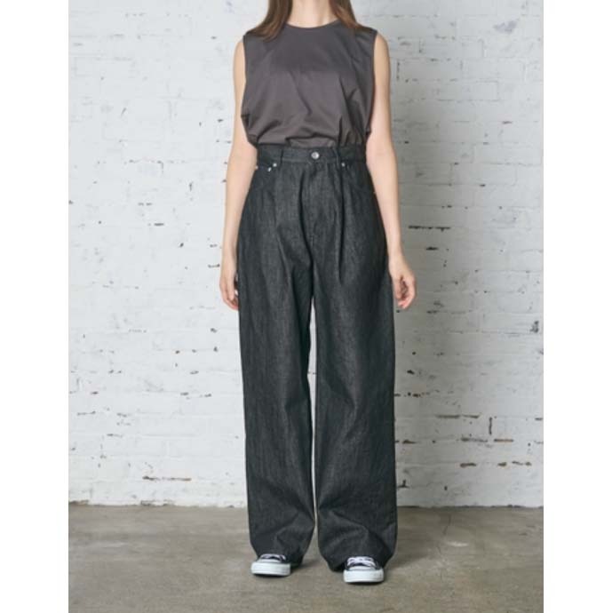 FANTASTICDAYS WOMENS ファンタスティックデイズ ウィメンズ 1PDENIM デニムワイドパンツ ブラックデニム