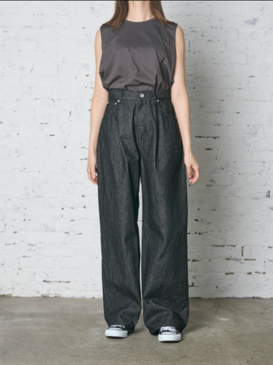 FANTASTICDAYS WOMENS ファンタスティックデイズ ウィメンズ 1PDENIM デニムワイドパンツ ブラックデニム