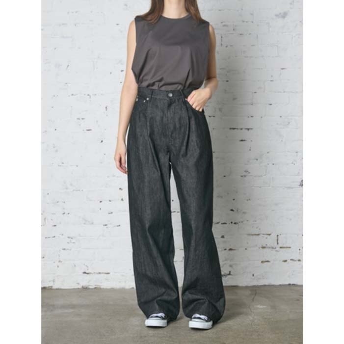 FANTASTICDAYS WOMENS ファンタスティックデイズ ウィメンズ 1PDENIM デニムワイドパンツ ブラックデニム