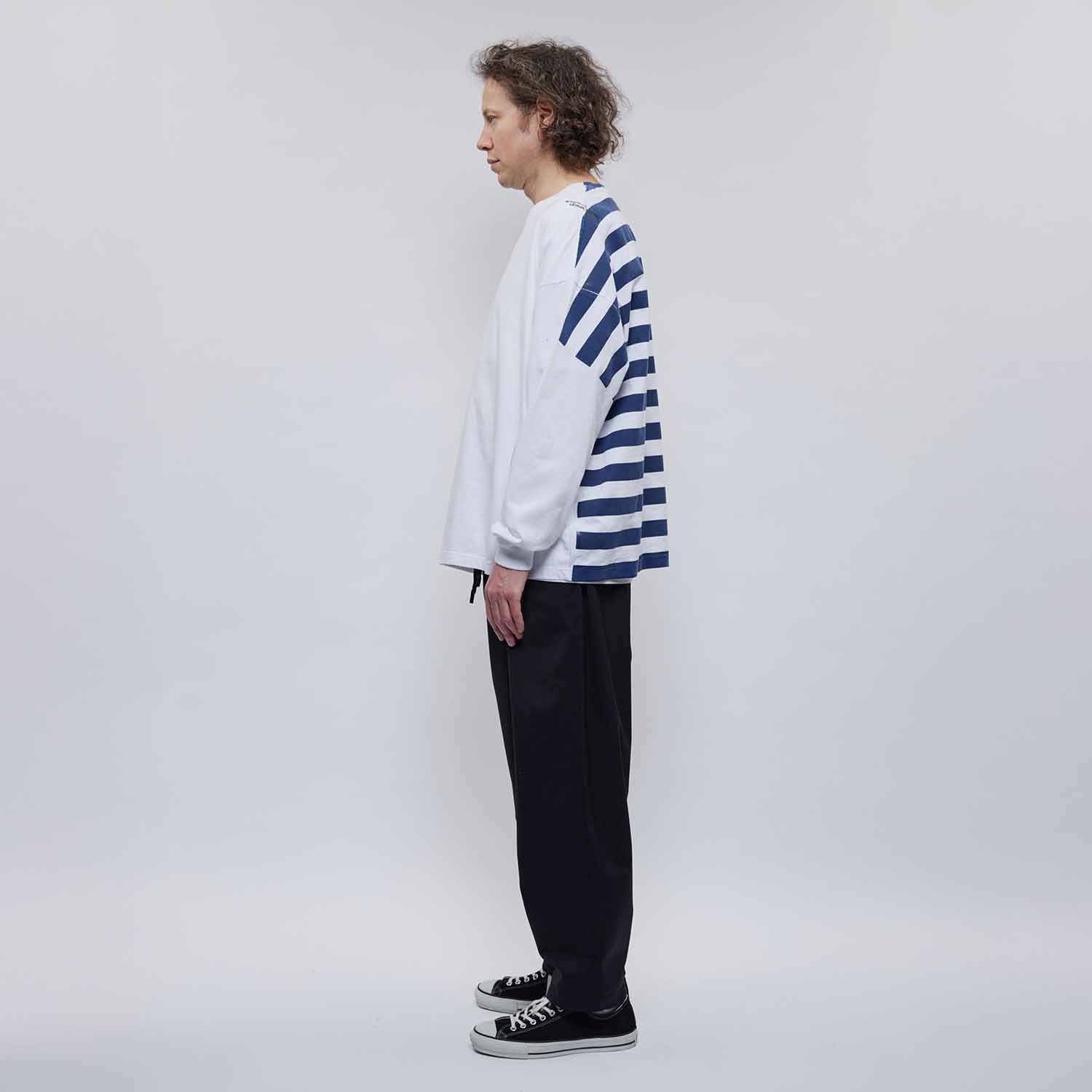 UNTRACE アントレース _294 ボーダープリントロングスリーブTシャツ WHITE×NAVY