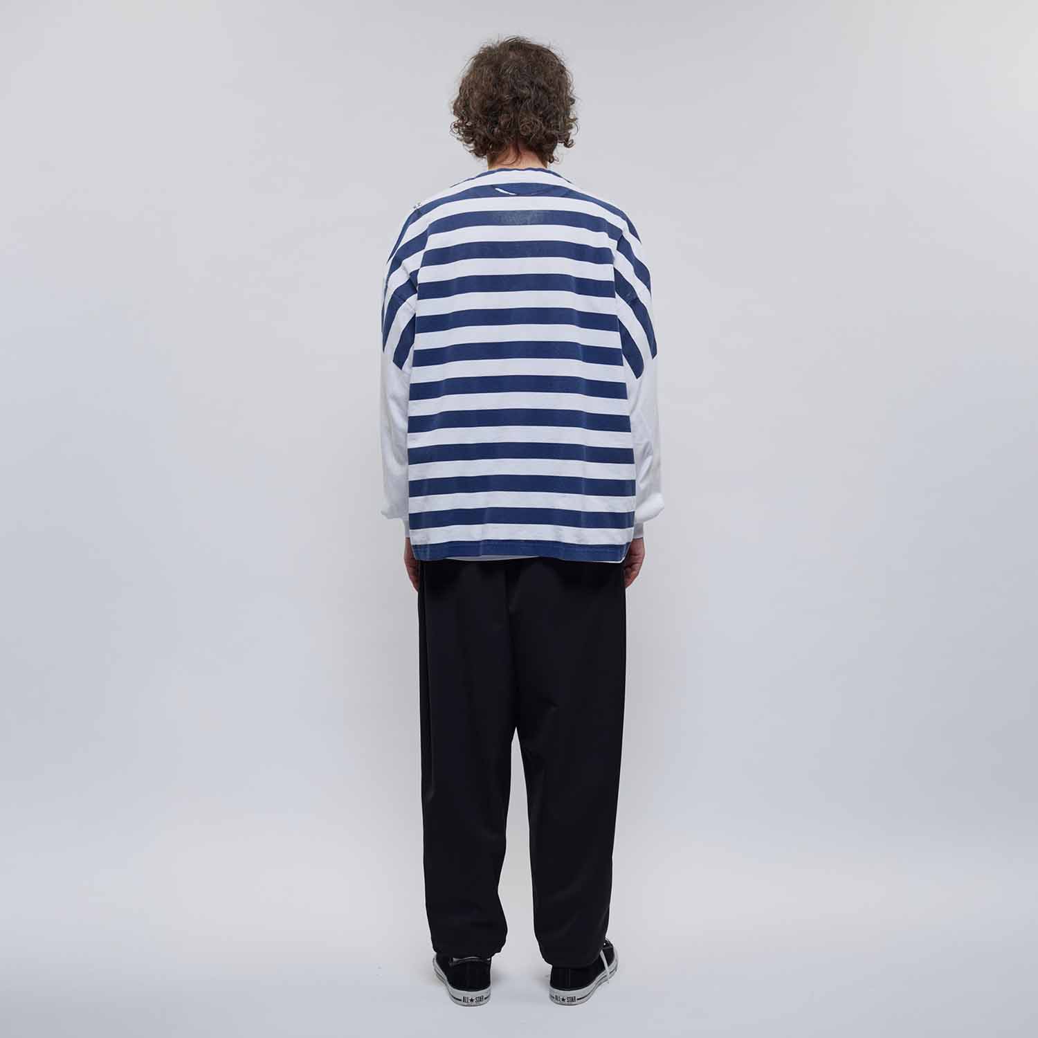 UNTRACE アントレース _294 ボーダープリントロングスリーブTシャツ WHITE×NAVY