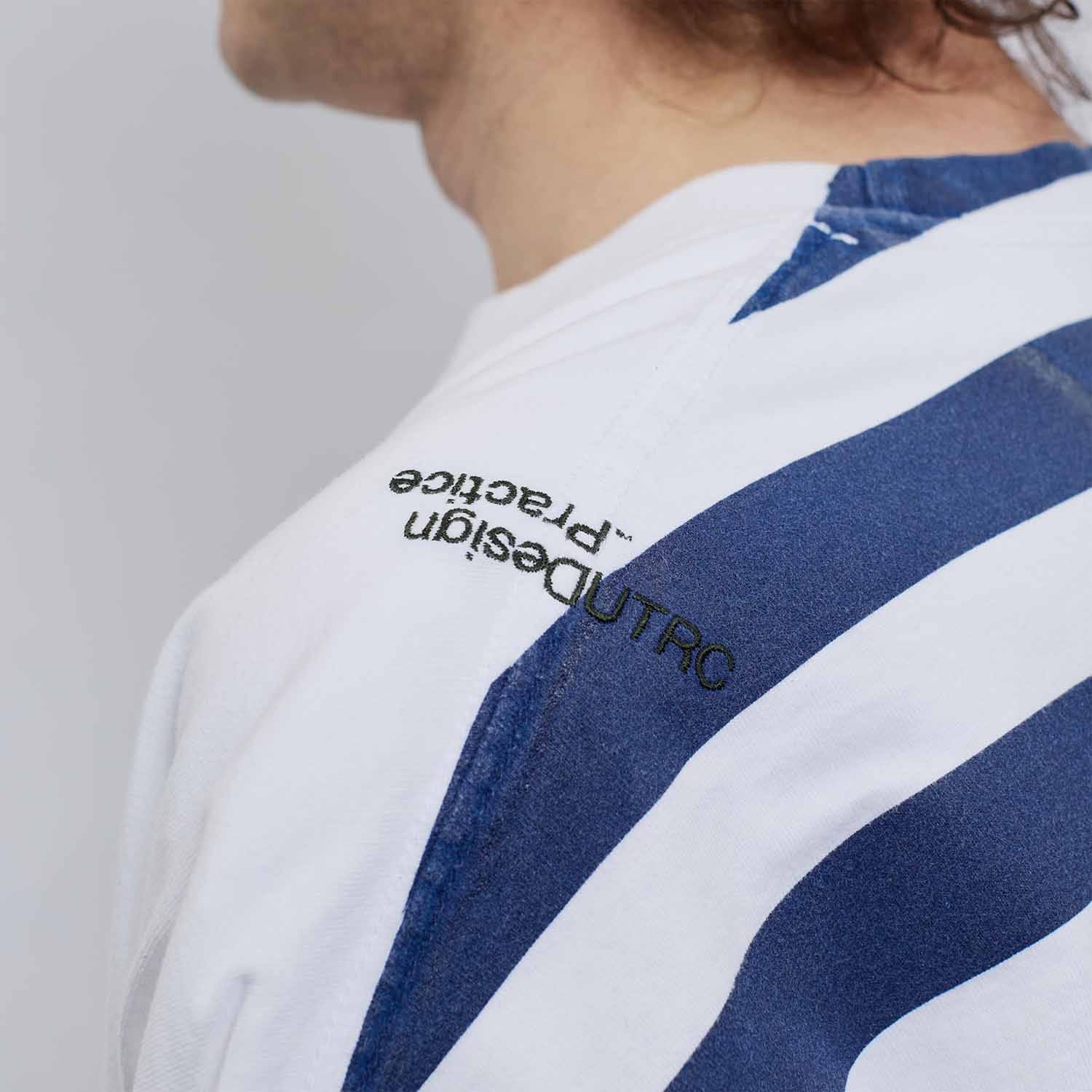 UNTRACE アントレース _294 ボーダープリントロングスリーブTシャツ WHITE×NAVY