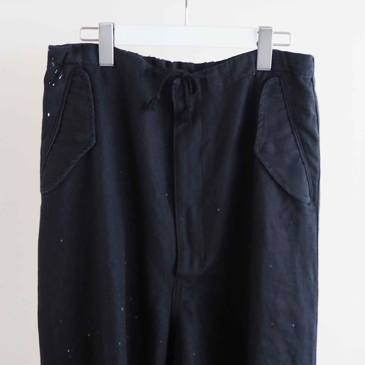 WELLDER ウェルダー Hemp Painting Over Pants ヘンプペインティングオーバーパンツ BLACK