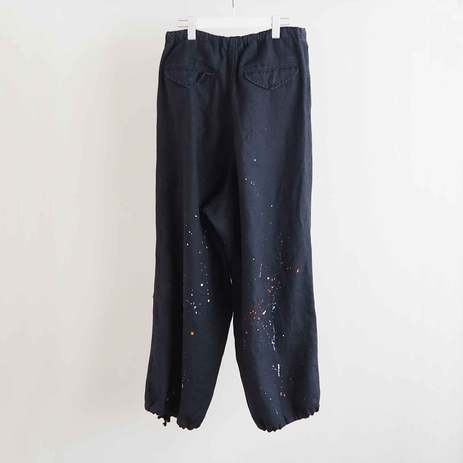 WELLDER ウェルダー Hemp Painting Over Pants ヘンプペインティングオーバーパンツ BLACK