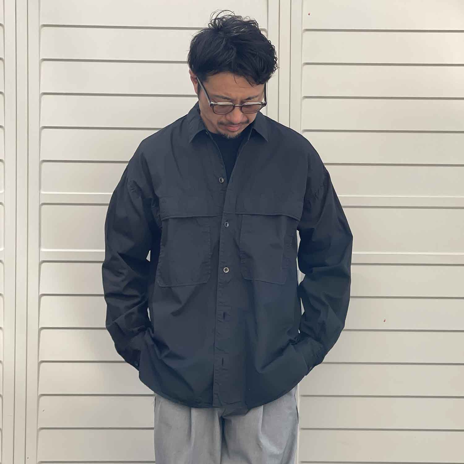極美品　PERS PROJECTS　パースプロジェクト　シャツジャケット PERS PROJECTS パースプロジェクト ANDREW L/S SHIRTS Ink Black