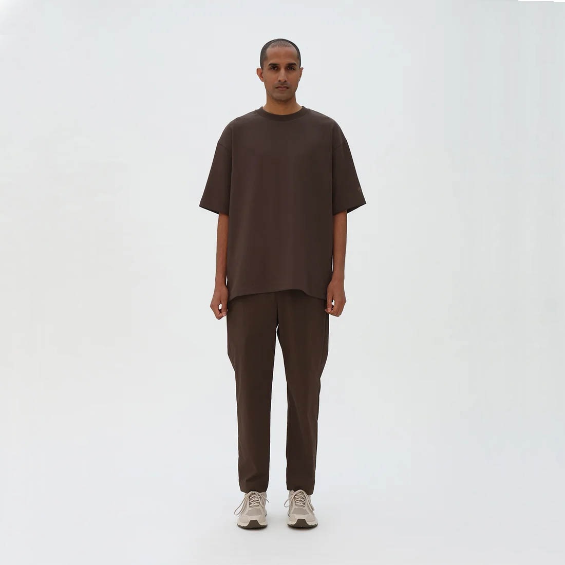 DESCENTE ALLTERRAIN I/O デサントオルテラインアイオー STRETCH TWILL H/S T-SHIRT ストレッチツイルハーフスリーブTシャツ ソイルブラウン