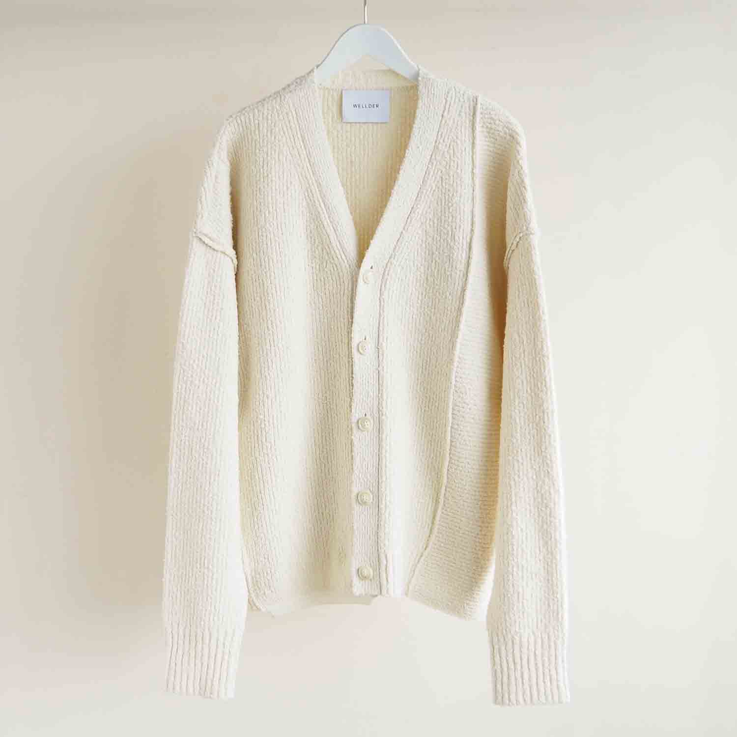 WELLDER ウェルダー Asymmetry Cardigan アシンメトリーカーディガン アイボリー
