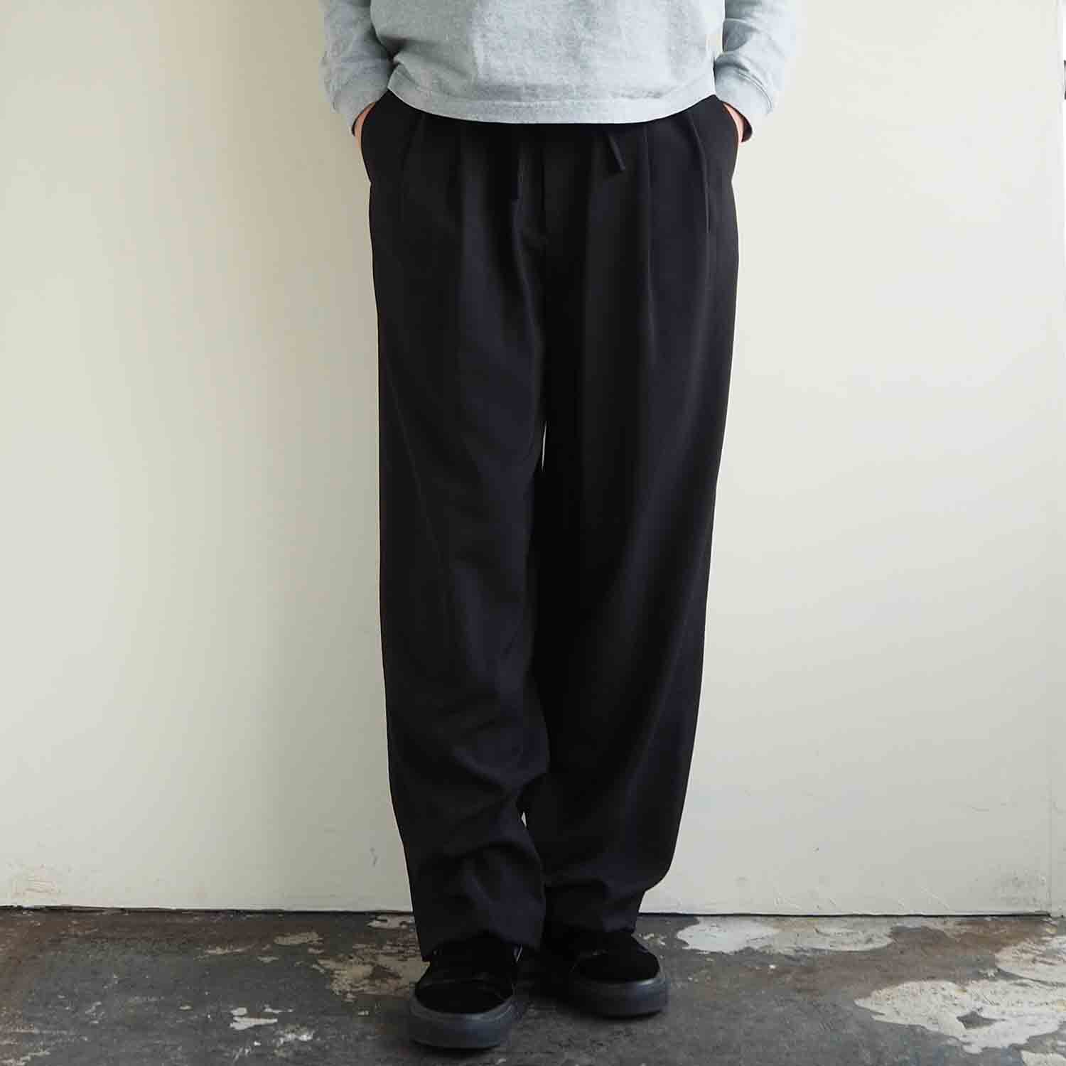 FANTASTICDAYS MENS ファンタスティックデイズ メンズ GATHER2P 2タックイージーパンツ BLACK