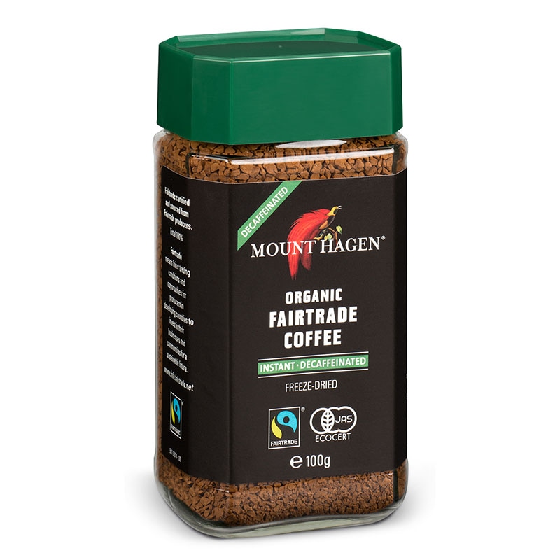 【オーガニック】【デカフェ】オーガニック(有機)&カフェインフリー(抜き)のコーヒー MOUNT HAGEN(マウントハーゲン) オーガニック インスタントコーヒー カフェインレス(100g)