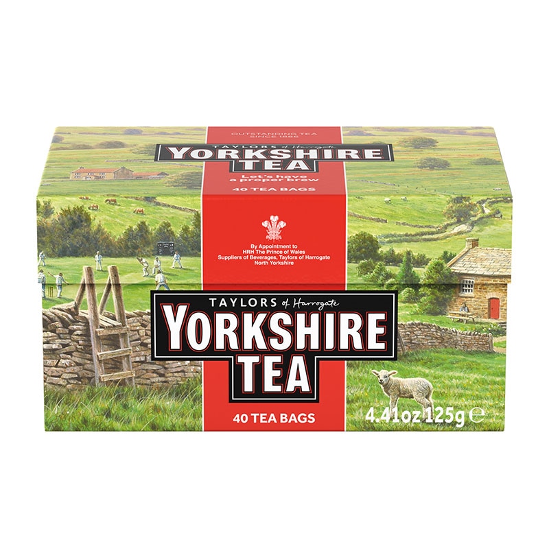 英国王室御用達認定紅茶 TAYLORS of HARROGATE YORKSHIRE TEA(テイラーズオブハロゲイト ヨークシャーティ) ポット用 タグなしTB(40袋)