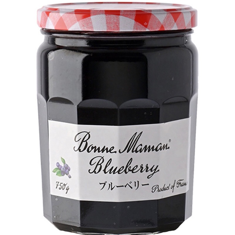 チェック柄の蓋でおなじみのフランス産ジャム Bonne Maman(ボンヌママン) ブルーベリー(750g)