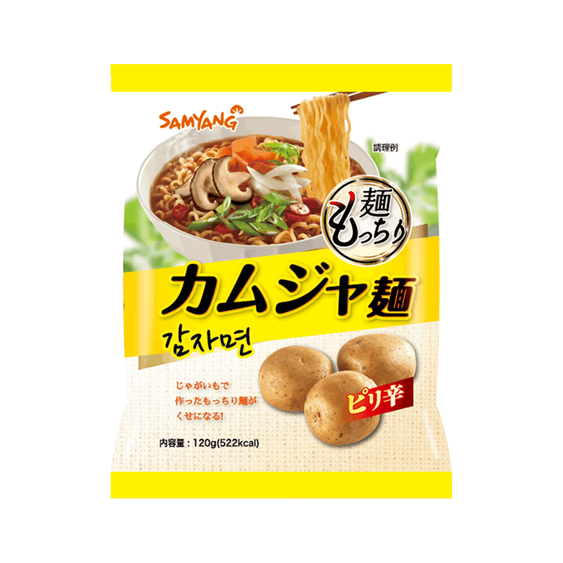 ジャガイモで作ったモッチモッチ・ツルツル食感の麺！ SAMYANG カムジャ麺（じゃがいもラーメン）（118g（めん103g））