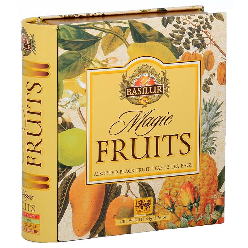 ギフトに最適、BOOK型紅茶ティーバッグ！ BASILUR（バシラーティー） マジックフルーツアソート（32TB）