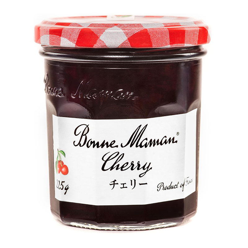 チェック柄の蓋でおなじみのフランス産ジャム Bonne Maman（ボンヌママン）チェリージャム（225g）