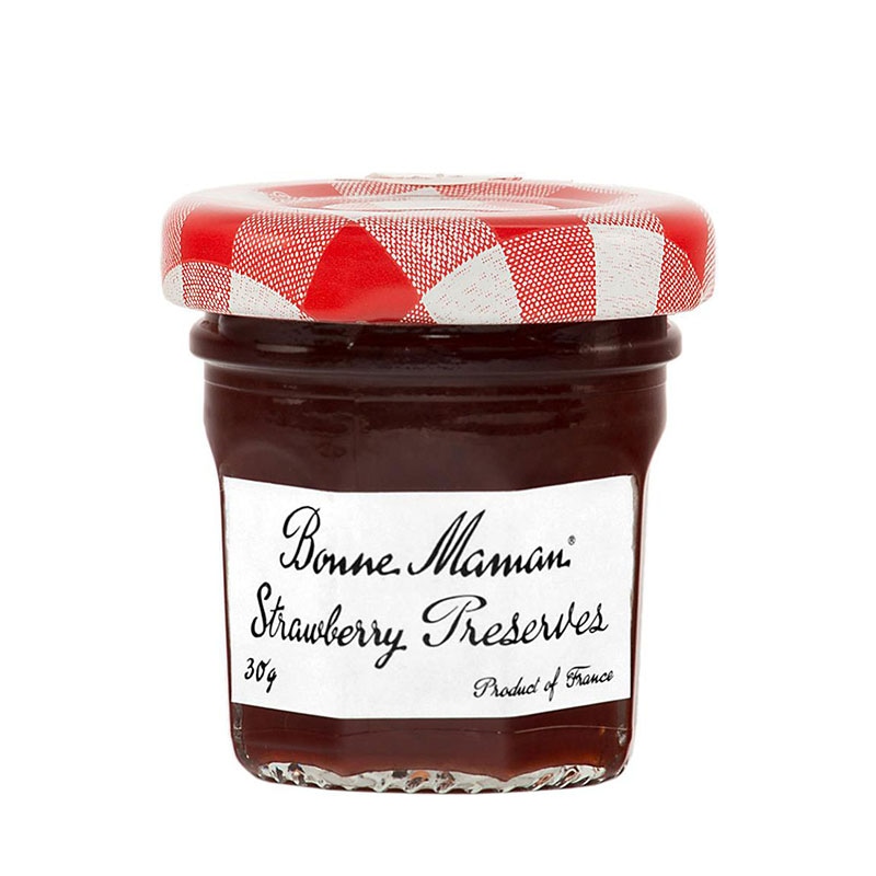 チェック柄の蓋でおなじみのフランス産ジャム Bonne Maman（ボンヌママン）ストロベリージャム（30g）