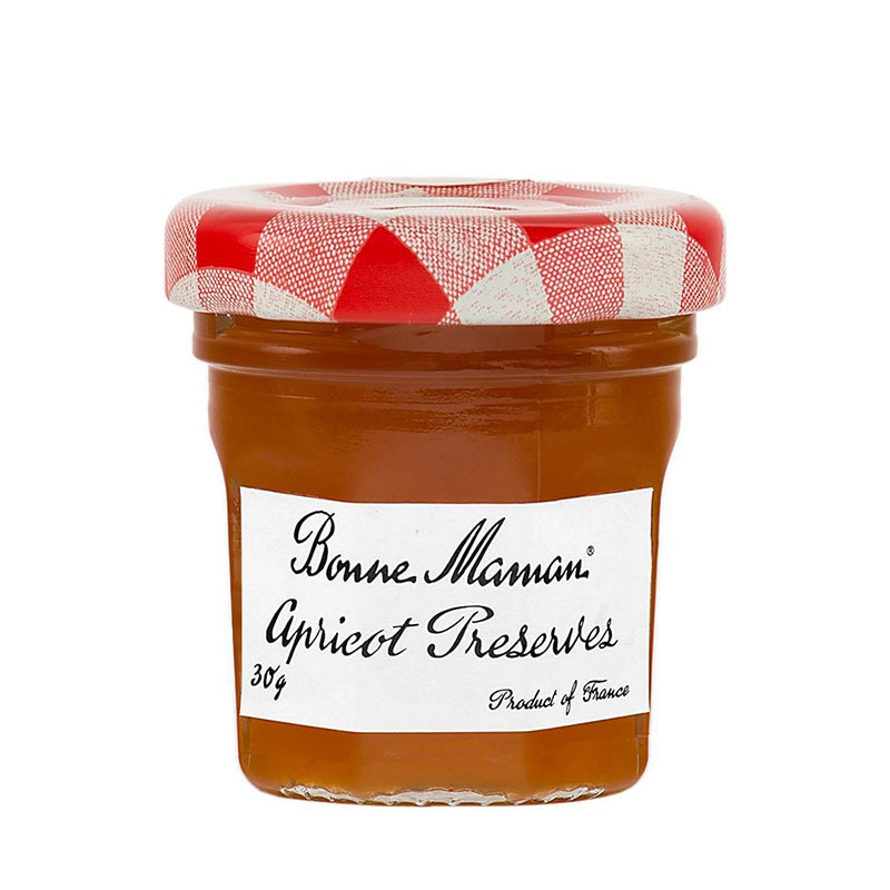 チェック柄の蓋でおなじみのフランス産ジャム Bonne Maman（ボンヌママン）アプリコットジャム（30g）