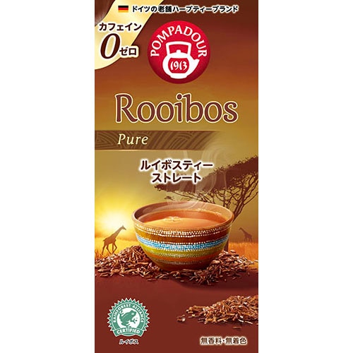 【ノンカフェイン】日本で最も愛されているハーブティーブランド POMPADOUR（ポンパドール）ルイボスティー ストレート（10TB）