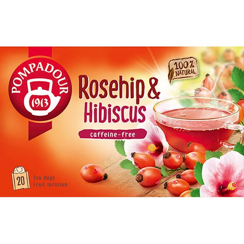【ノンカフェイン】日本で最も愛されているハーブティーブランド POMPADOUR（ポンパドール）ローズヒップ＆ハイビスカス（20TB）