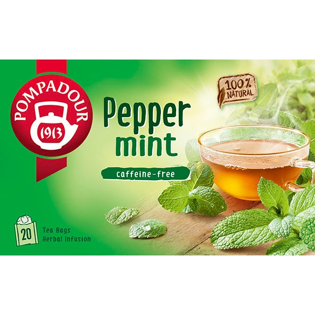 【ノンカフェイン】日本で最も愛されているハーブティーブランド POMPADOUR（ポンパドール）ペパーミントリーフ（20TB）