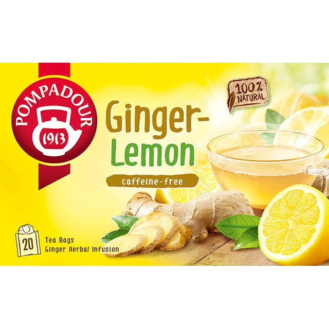 【ノンカフェイン】日本で最も愛されているハーブティーブランド POMPADOUR（ポンパドール）ジンジャー＆レモン（20TB）