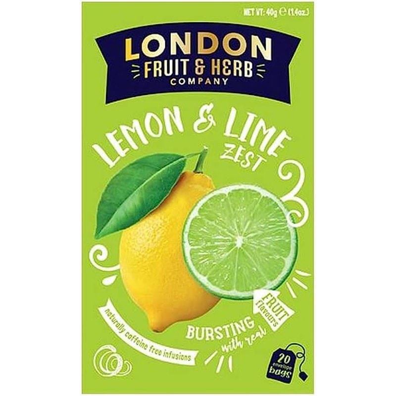 【ノンカフェイン】カフェインフリーのハーブティー LONDON FRUIT&HERB（ロンドン フルーツ&ハーブ）レモン＆ライムゼスト（20P）