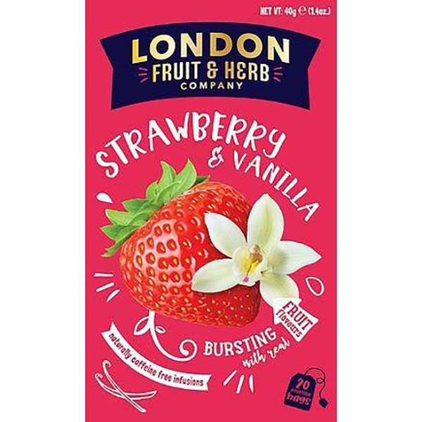 【ノンカフェイン】カフェインフリーのハーブティー LONDON FRUIT&HERB（ロンドン フルーツ&ハーブ）ストロベリー＆バニラフール（20P）