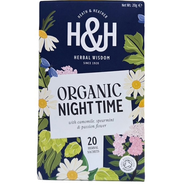 【オーガニック】【ノンカフェイン】香り高いオーガニックノンカフェインのハーブティー HEATH&HEATHER（ヒース＆ヘザー）有機ナイトタイム（20袋）