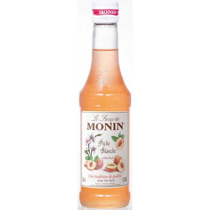 プレミアムな品質、創造性、革新性 MONIN（モナン）ホワイトピーチシロップ（250ml）