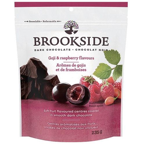 フルーツやナッツとチョコレートの最高の組み合わせ BROOKSIDE（ブルックサイド）ダークチョコレート ゴジ＆ラズベリー（235g）