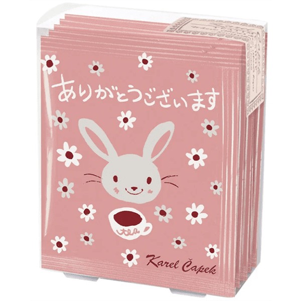 ギフトにもオススメ Karel Capek（カレルチャペック）メッセージティーバッグ ホワイトピーチ（5P）