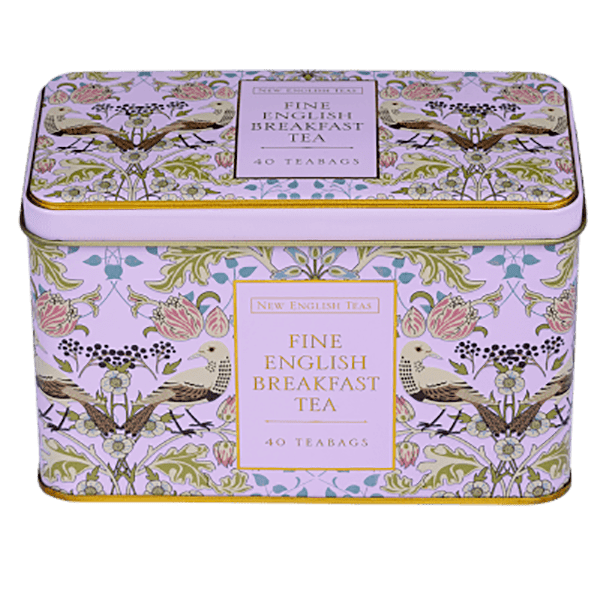 エレガントなフローラルデザインの紅茶缶！ New English Tea（ニューイングリッシュティー） ソングトラッシュ イングリッシュブレックファスト【ピンク】（40パック）