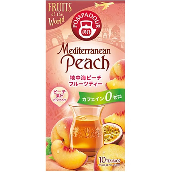 【ノンカフェイン】日本で最も愛されているハーブティーブランド POMPADOUR（ポンパドール）地中海ピーチ（10TB）